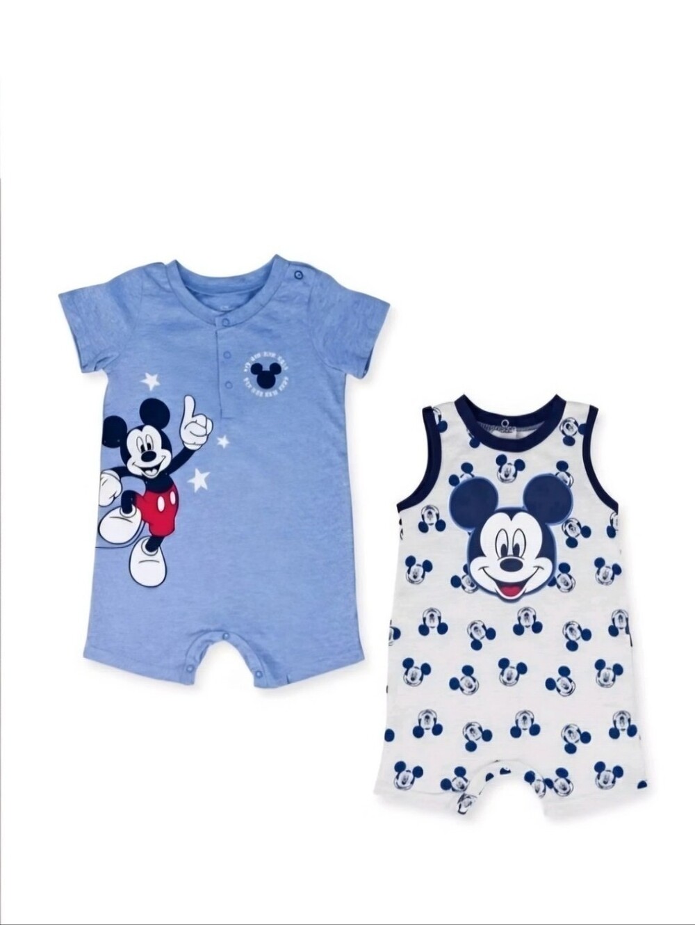 Disney Baby Mickey Mouse 2 Pc Romper Set 0-3M Short Sleeve & Tank Bodysuit NWT